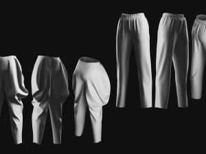Basemesh Pants Collection 3D Model
