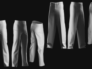 Basemesh Pants Collection 3D Model