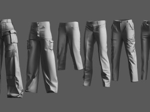 Basemesh Pants Collection 3D Model