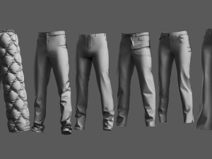 Basemesh Pants Collection 3D Model