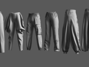 Basemesh Pants Collection 3D Model