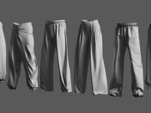 Basemesh Pants Collection 3D Model