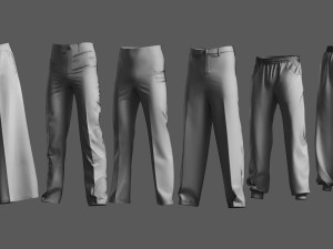 Basemesh Pants Collection 3D Model