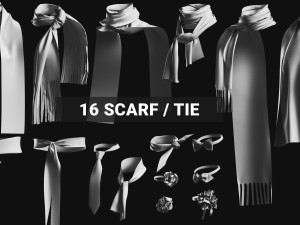 Basemesh Scarf Tie Collection Model 3D