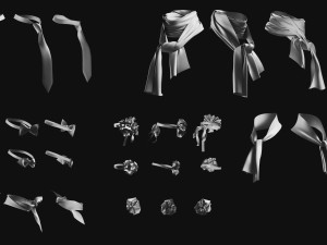 Basemesh Scarf Tie Collection 3D 모델