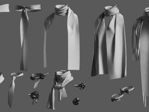 Basemesh Scarf Tie Collection 3D 모델