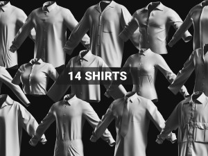 Basemesh Shirt Collection 3D 모델
