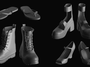 Basemesh Shoes Collection 3D Model