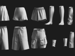 Basemesh Short Collection 3D Model
