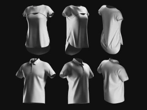 Basemesh T-shirt Collection 3D Model