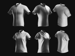 Basemesh T-shirt Collection 3D मॉडल