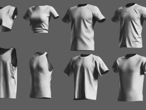 Basemesh T-shirt Collection 3D Model