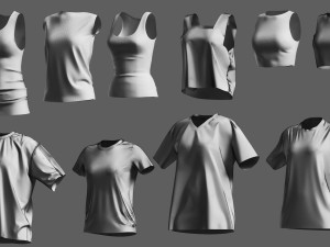 Basemesh T-shirt Collection 3D मॉडल