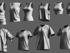 Basemesh T-shirt Collection 3D Model