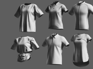 Basemesh T-shirt Collection 3D Model