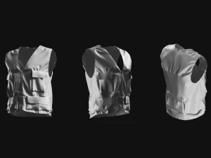 Basemesh Vest Jacket Collection 3D Model