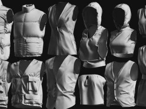 Basemesh Vest Jacket Collection 3D Model