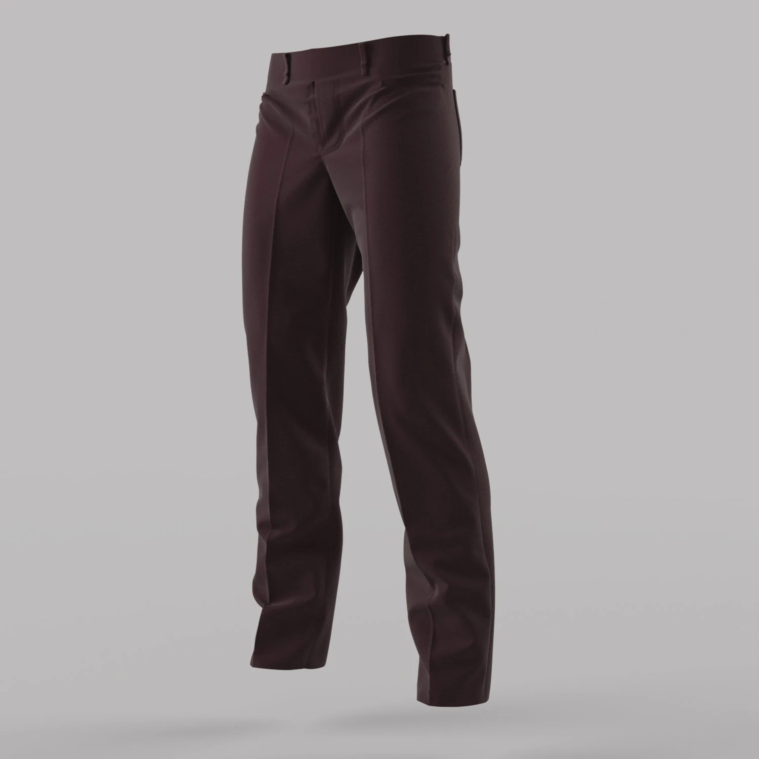 Trousers pair of pants in maroon 3D Model .c4d .max .obj .3ds .fbx .stl .blend 
