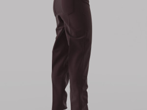 Trousers pair of pants in maroon 3D 모델