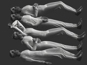 Man Mannequin Lying 5 Tomography Poses 3D Модель