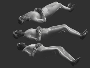 Man Mannequin Lying 5 Tomography Poses 3D Model