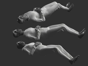 Man Mannequin Lying 5 Tomography Poses 3D Model