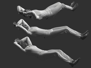 Man Mannequin Lying 5 Tomography Poses 3D Model