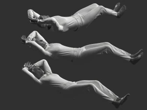 Man Mannequin Lying 5 Tomography Poses 3D Model