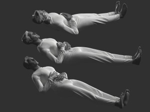 Man Mannequin Lying 5 Tomography Poses 3D Model