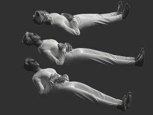 Man Mannequin Lying 5 Tomography Poses 3D Model