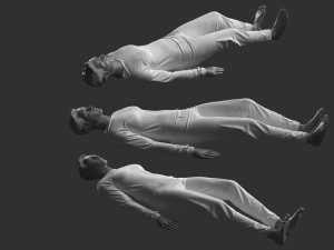 Man Mannequin Lying 5 Tomography Poses 3D Model