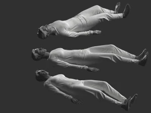 Man Mannequin Lying 5 Tomography Poses 3D Model