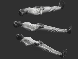 Man Mannequin Lying 5 Tomography Poses 3D Model