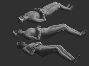 Man Mannequin Lying 5 Tomography Poses 3D Model