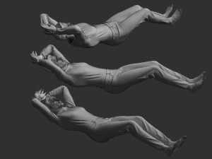 Man Mannequin Lying 5 Tomography Poses 3D Model