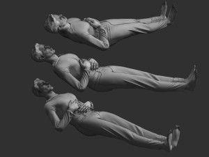 Man Mannequin Lying 5 Tomography Poses 3D Model