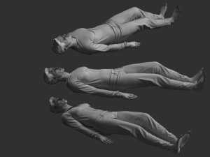 Man Mannequin Lying 5 Tomography Poses 3D Model