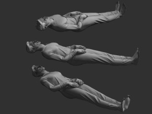 Man Mannequin Lying 5 Tomography Poses 3D Model