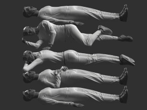 Man Mannequin Lying 5 Poses 3D Модель