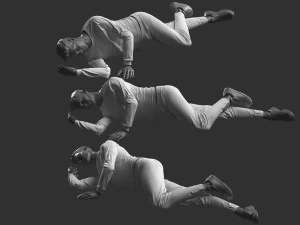 Man Mannequin Lying 5 Poses 3D Model