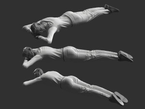 Man Mannequin Lying 5 Poses 3D Model
