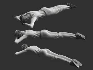 Man Mannequin Lying 5 Poses 3D Model