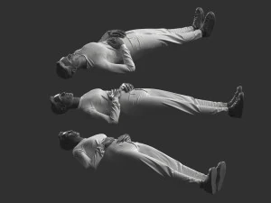 Man Mannequin Lying 5 Poses 3D Model