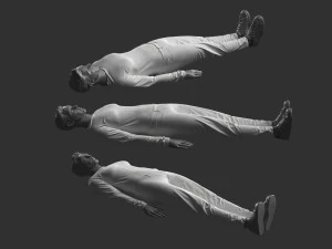 Man Mannequin Lying 5 Poses 3D Model
