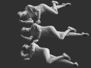 Man Mannequin Lying 5 Poses 3D Model