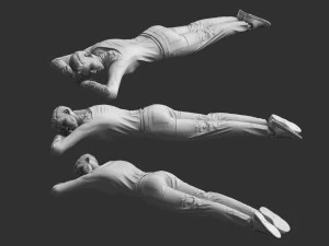 Man Mannequin Lying 5 Poses 3D Model