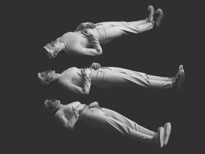 Man Mannequin Lying 5 Poses 3D Model