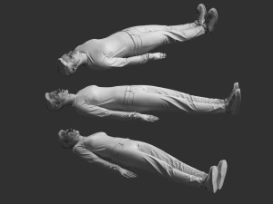 Man Mannequin Lying 5 Poses 3D Model