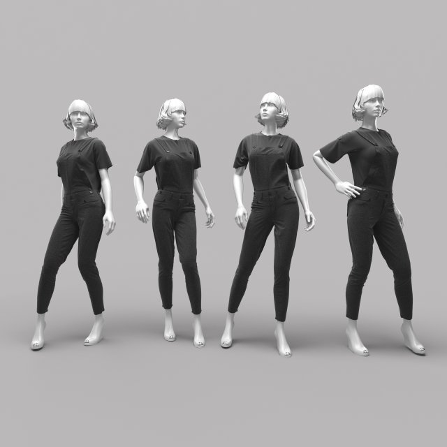 Woman Mannequin 2 3D Model .c4d .max .obj .3ds .fbx .stl .blend 
