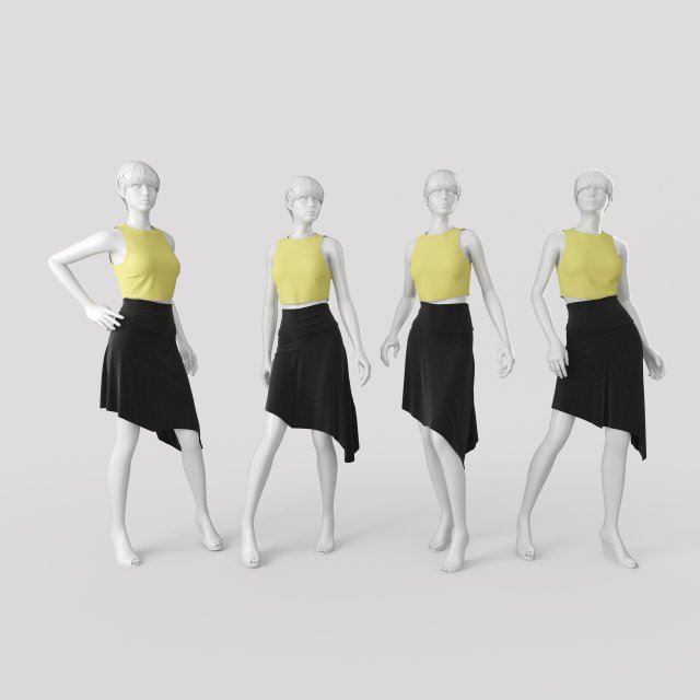Woman Mannequin 4 3D Model .c4d .max .obj .3ds .fbx .stl .blend 